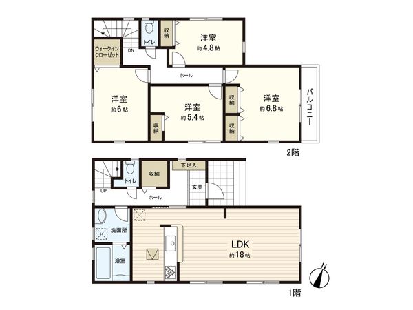 興宮町新築戸建 3号棟 間取図(平面図) 興宮町新築戸建 3号棟 間取図(平面図)
