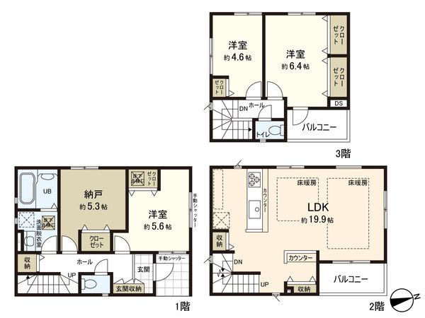 下篠崎町新築戸建 4号棟 間取図(平面図)