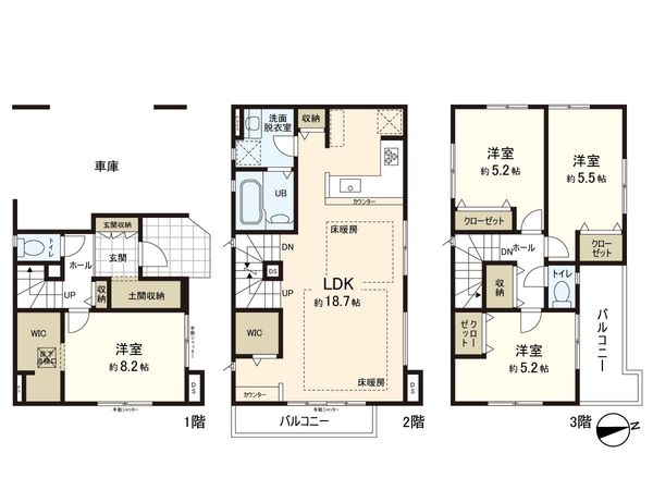 下篠崎町新築戸建 6号棟 間取図(平面図) 下篠崎町新築戸建 6号棟 間取図(平面図)