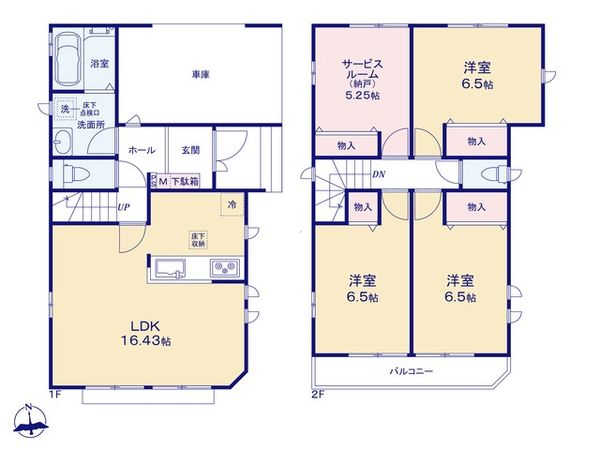 鎌倉1丁目 1号棟 間取図(平面図) 鎌倉1丁目 1号棟 間取図(平面図)