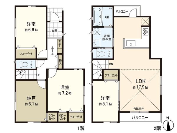 南小岩5丁目新築戸建 2号棟 間取図(平面図) 南小岩5丁目新築戸建 2号棟 間取図(平面図)