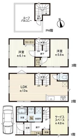 北砂4丁目戸新築戸建 間取図(平面図) 間取図(平面図)
