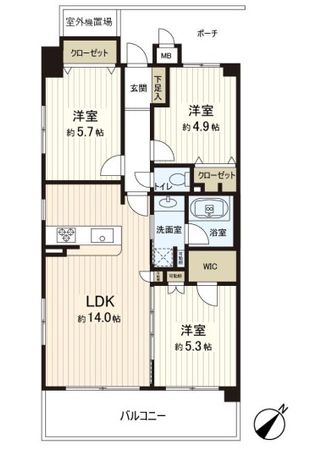 ライオンズマンション木根川中央公園 間取図(平面図) 間取図(平面図)