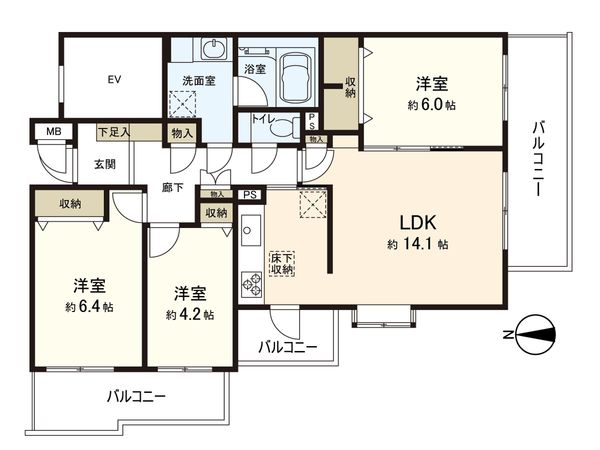 新小岩親水公園パークホームズ 間取図(平面図) 間取図(平面図)