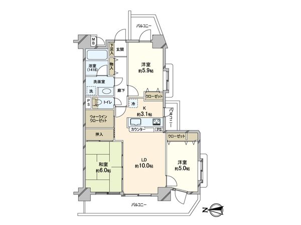 キャッスルマンション亀戸立花弐番館 間取図(平面図)