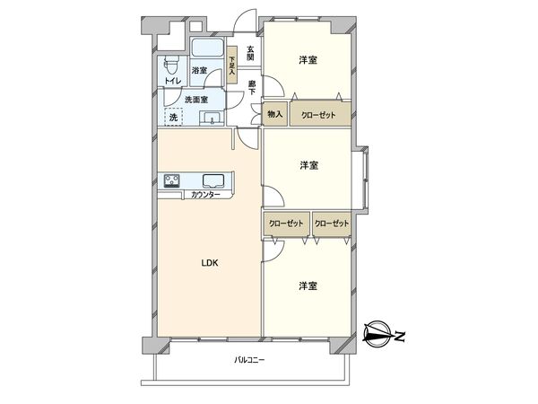 なぎさニュータウン 1号棟 間取図(平面図)
