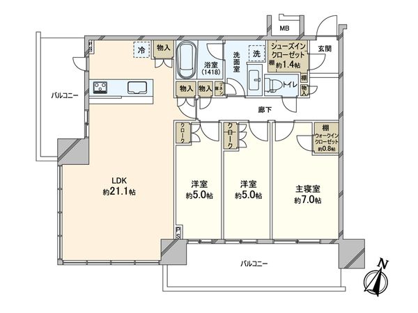 パークシティ小岩ザタワー 間取図(平面図)