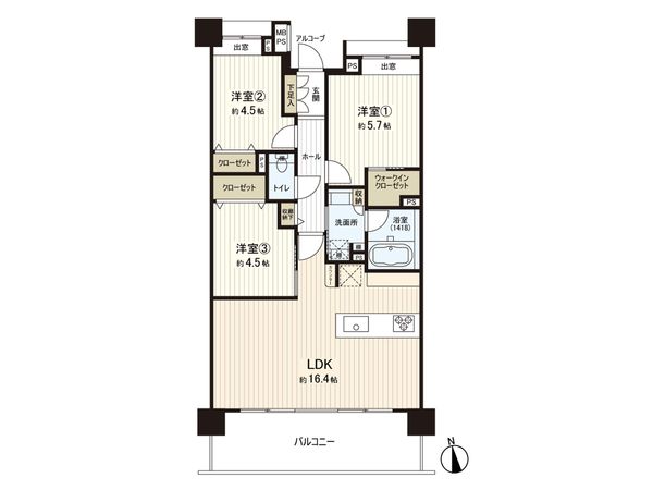 グローベルガーデン新小岩親水公園 間取図(平面図) 間取図(平面図)