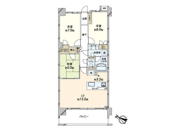 レーベン平井ヴェネージオ 間取図(平面図)