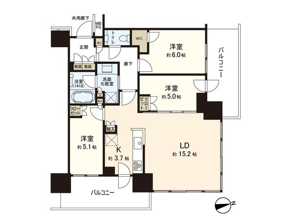 プラウドタワー小岩ファースト 間取図(平面図) プラウドタワー小岩ファースト 間取図(平面図)