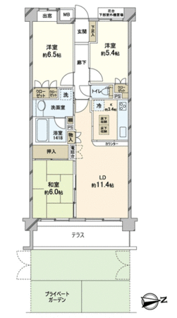 コスモ江戸川中央ガーデンコート 間取り