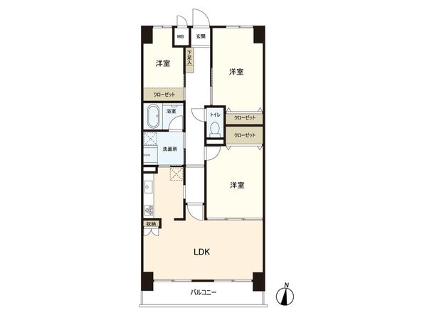 ライオンズマンション親水公園第3 間取図(平面図) ライオンズマンション親水公園第3 間取図(平面図)