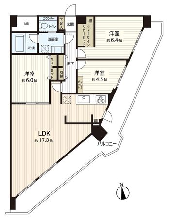 グリーンコーポ江戸川親水公園 間取図(平面図)
