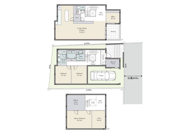 渋谷区西原1丁目 土地 建物プラン例 (間取り図) 渋谷区西原1丁目 土地 建物プラン例 (間取り図)