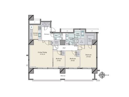 広尾ガーデンフォレスト G棟 間取図(平面図)