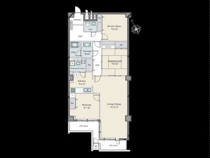 ウィスタリア元麻布 間取図(平面図)