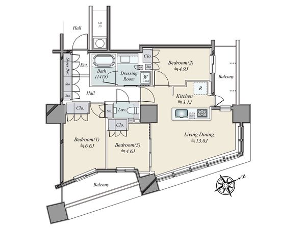ザ・パークハウス西新宿タワー60 間取図(平面図) ザ・パークハウス西新宿タワー60 間取図(平面図)