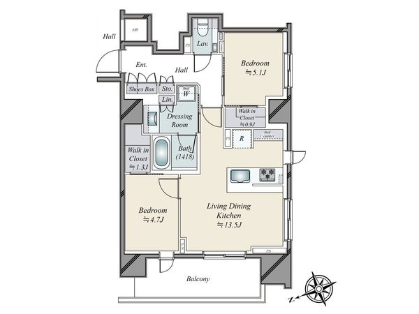 ザ・パークハウス芝御成門 間取図(平面図)