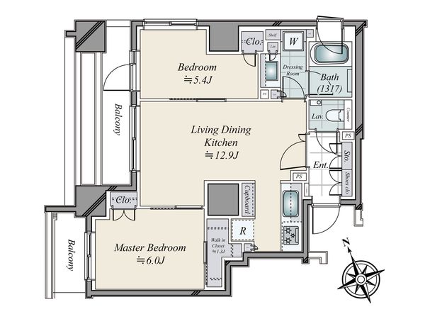 パークリュクス虎ノ門 間取図(平面図) パークリュクス虎ノ門 間取図(平面図)
