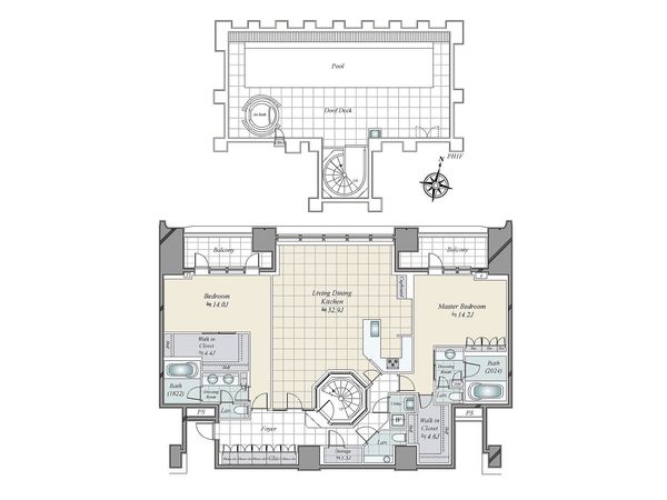 パークコート渋谷ザタワー 間取図(平面図) パークコート渋谷ザタワー 間取図(平面図)