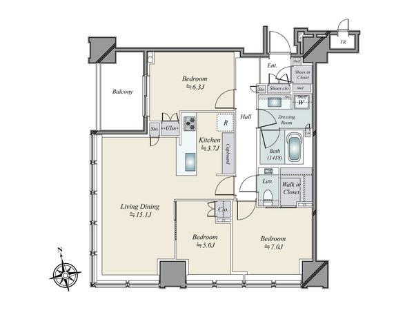 白金ザ・スカイ 間取図(平面図)