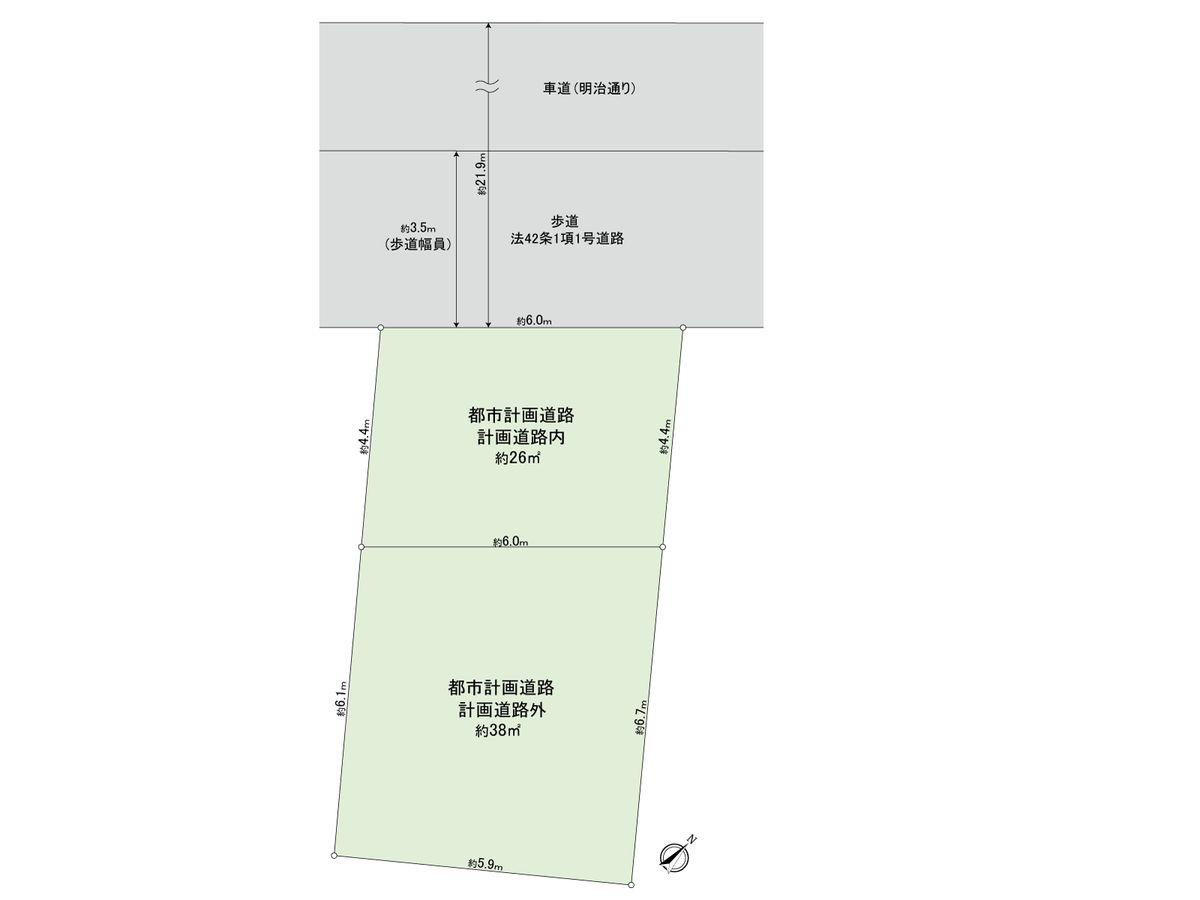 豊島区上池袋1丁目古家付き土地 区画図 区画図