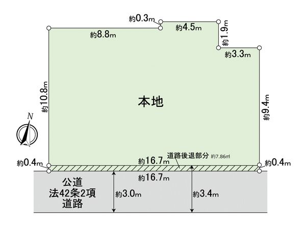 墨田区亀沢2丁目 土地 地型図