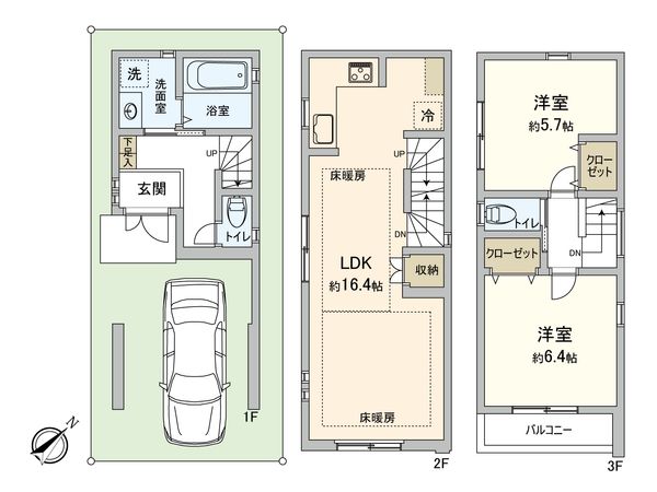 豊島区高田1丁目新築戸建 間取図(平面図) 豊島区高田1丁目新築戸建 間取図(平面図)