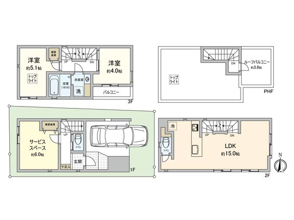 豊島区池袋1丁目新築戸建 間取図(平面図) 豊島区池袋1丁目新築戸建 間取図(平面図)