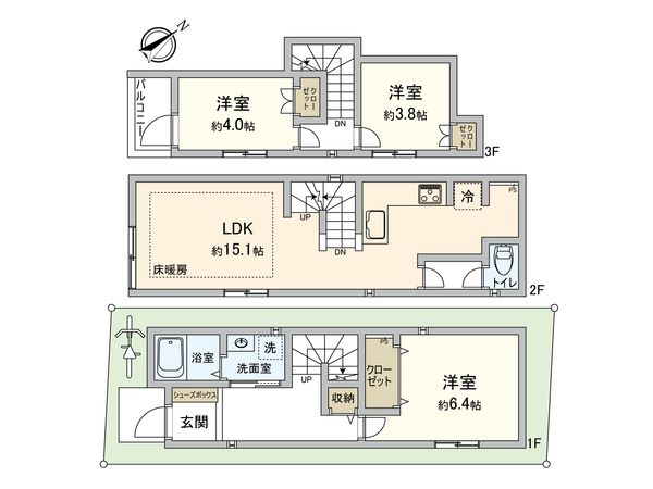 豊島区南長崎5丁目 新築戸建A号棟 間取図(平面図) 豊島区南長崎5丁目 新築戸建A号棟 間取図(平面図)