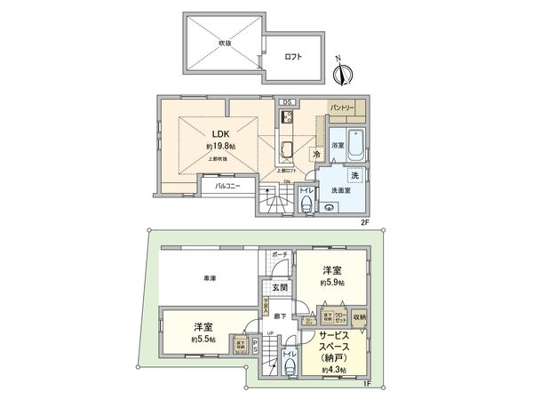 豊島区長崎5丁目新築戸建 間取図(平面図) 間取図(平面図)