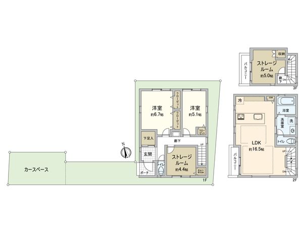 豊島区長崎5丁目新築戸建 間取図(平面図) 間取図(平面図)