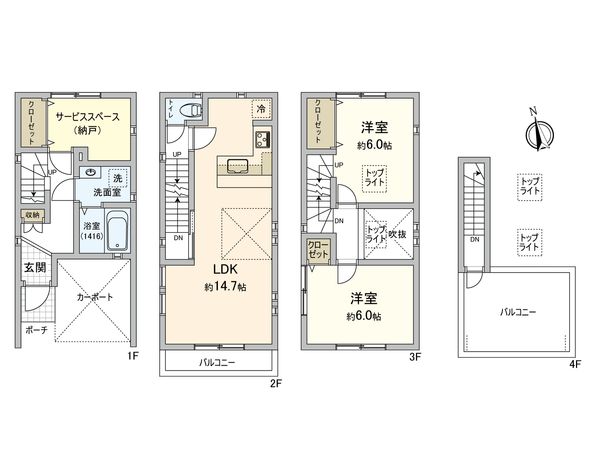 豊島区高田1丁目戸建 間取図(平面図) 豊島区高田1丁目戸建 間取図(平面図)