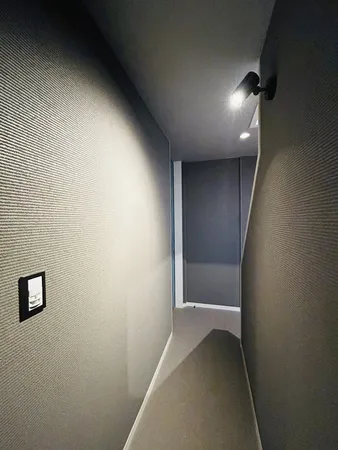 居住スペースを広くするため、廊下部分はコンパクト化した設計。