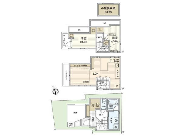 品川区西品川1丁目戸建 間取図(平面図) 品川区西品川1丁目戸建 間取図(平面図)