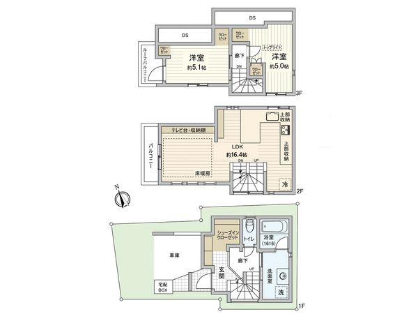 品川区西品川1丁目戸建 間取図(平面図)