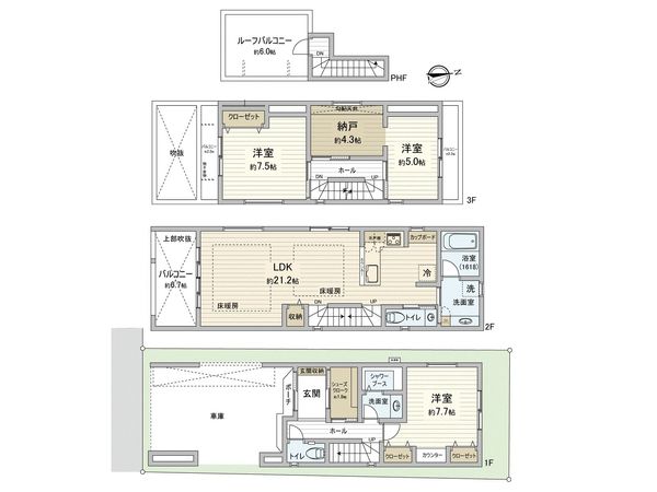 豊島区南長崎2丁目 新築戸建 間取図(平面図)