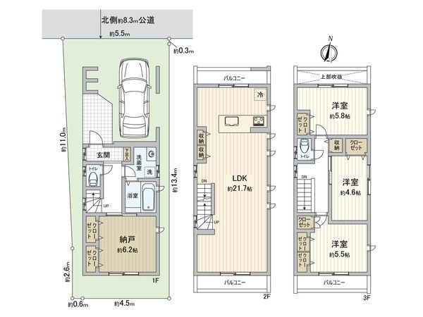 豊島区高松2丁目新築戸建 間取図(平面図) 豊島区高松2丁目新築戸建 間取図(平面図)