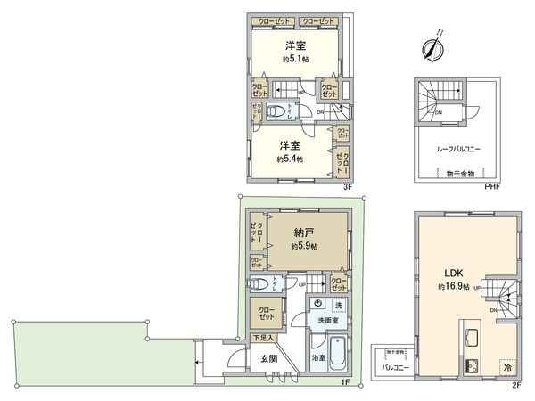 品川区西五反田4丁目戸建 間取図(平面図)