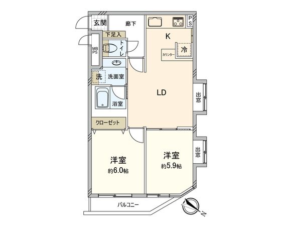 コスモ東長崎 間取図(平面図) コスモ東長崎 間取図(平面図)