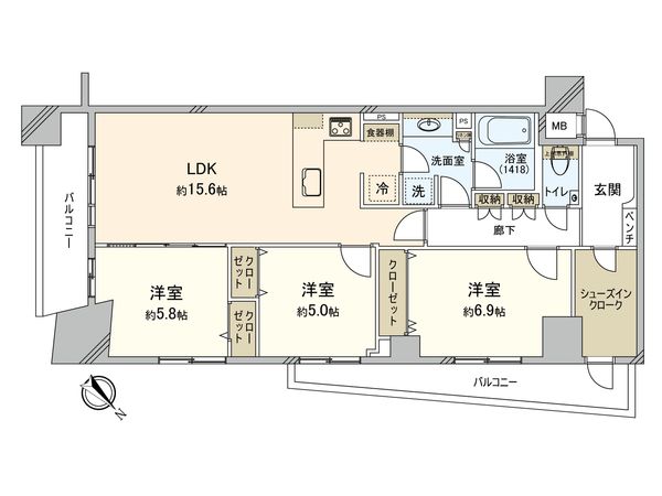 クレッセント目白 間取図(平面図)