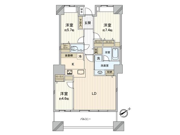 エアライズタワーライズアリーナビル 間取図(平面図)