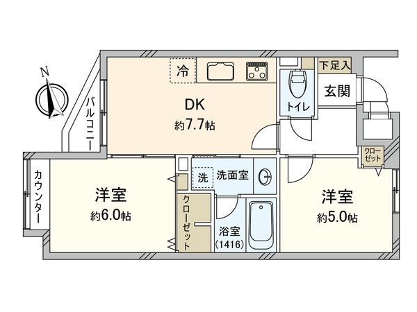 ハイツ面影橋 間取図(平面図)