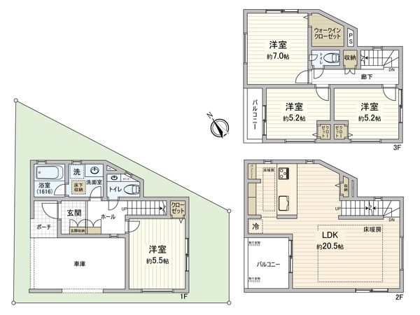 板橋区大谷口北町 新築戸建て 間取図(平面図) 板橋区大谷口北町 新築戸建て 間取図(平面図)
