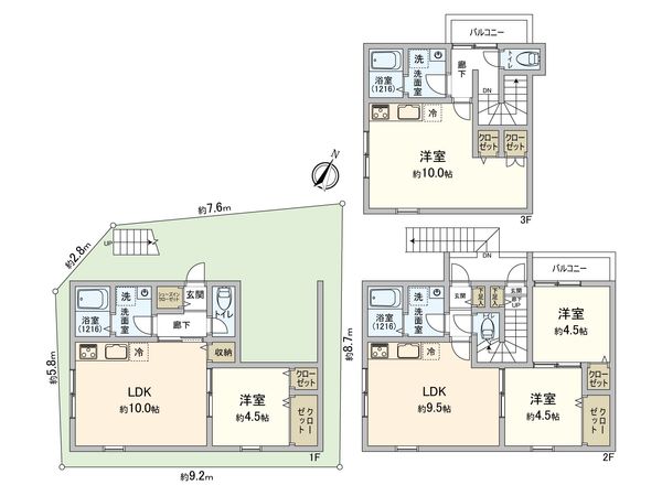 文京区本駒込6丁目賃貸併用住宅 間取図(平面図) 文京区本駒込6丁目賃貸併用住宅 間取図(平面図)