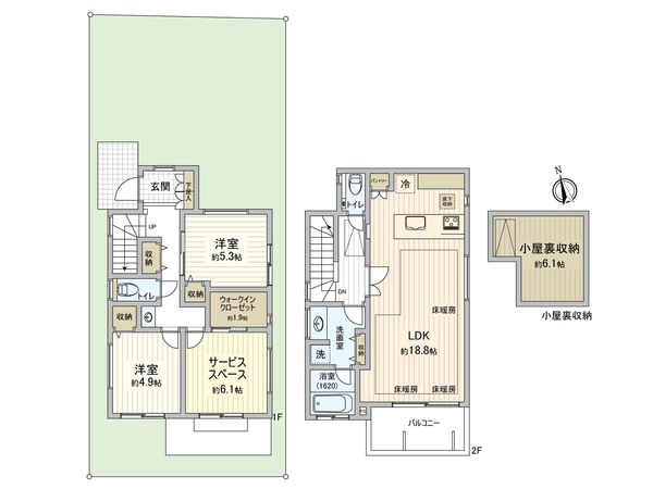 北区西ケ原1丁目 借地権付新築戸建 間取図(平面図)