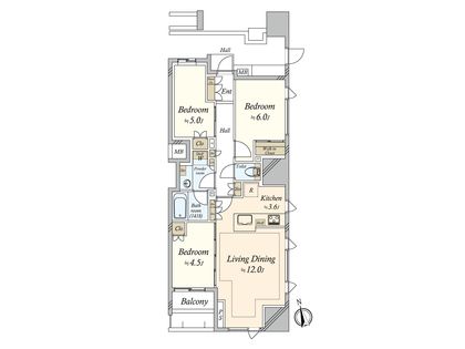 Brillia山手動坂グランスイート 間取図(平面図)