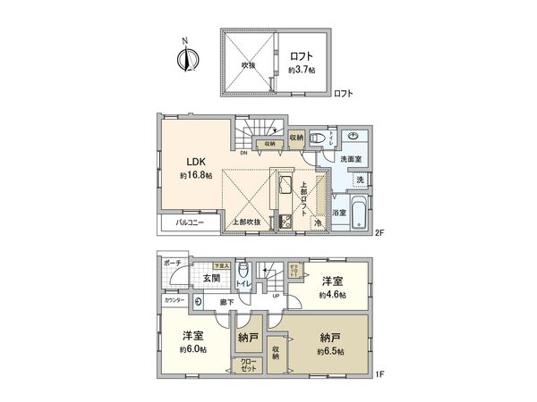 板橋区高島平4丁目 新築戸建 第4号棟 間取図(平面図)