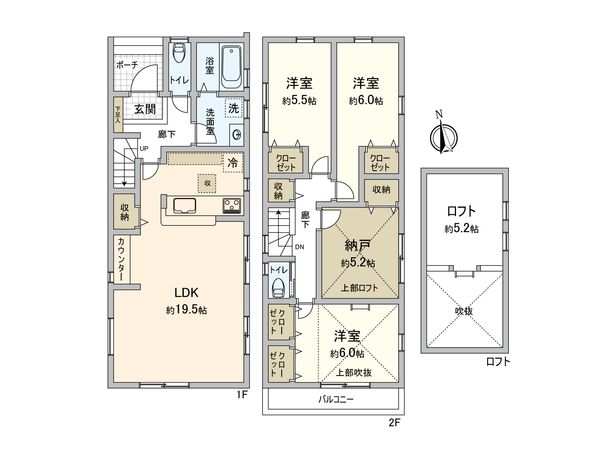 板橋区高島平4丁目 新築戸建 第6号棟 間取図(平面図)