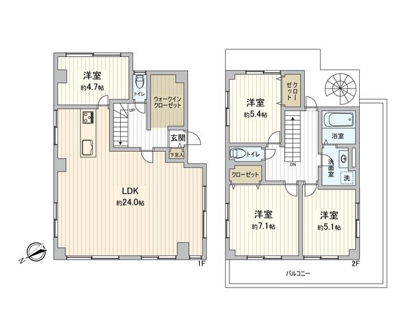 板橋区中台2丁目 戸建 間取図(平面図) 板橋区中台2丁目 戸建 間取図(平面図)